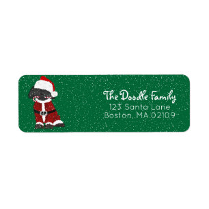 Labradoodle Dog Santa Paws Etiket