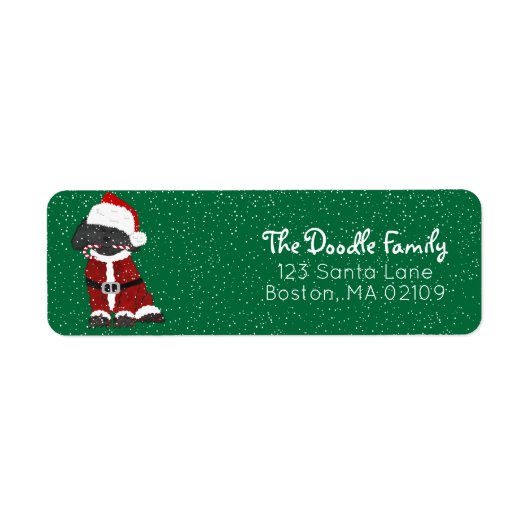 Labradoodle Dog Santa Paws Etiket (Voorkant)