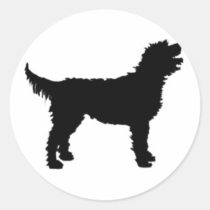 Labradoodle Dog (zwart) Ronde Sticker
