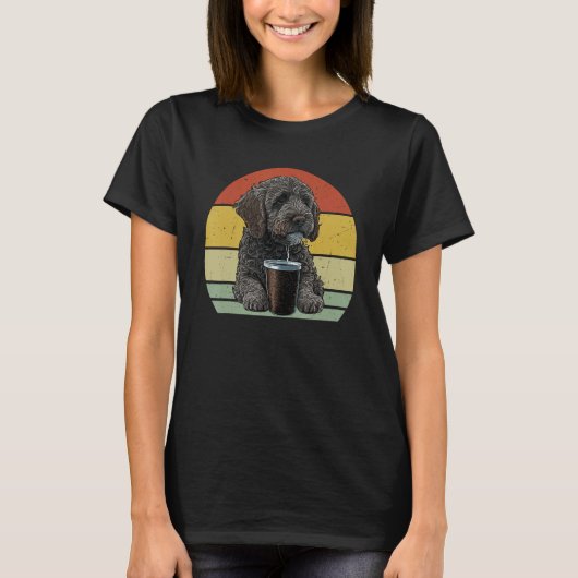 Labradoodle Drinking Coffee  Labradoodle Dog And C T-shirt (Voorkant)