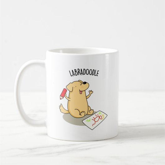 Labradoodle Funny Labrador Dog Pun Koffiemok (Links)