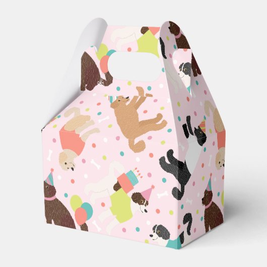 Labradoodle / Goldendoodle Verjaardagsfeest Bedankdoosjes (Voorkant Zijde)