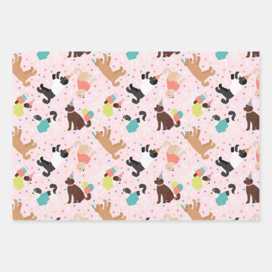 Labradoodle / Goldendoodle Verjaardagsfeest Inpakpapier Vel (Voorkant 2)