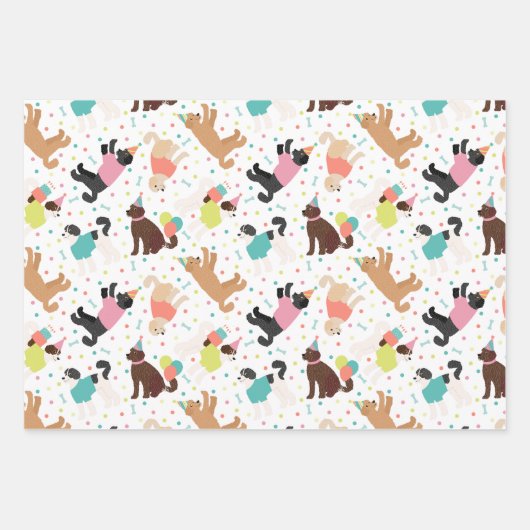 Labradoodle / Goldendoodle Verjaardagsfeest Inpakpapier Vel (Voorkant)