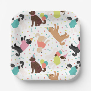Labradoodle / Goldendoodle Verjaardagsfeest Papieren Bordje