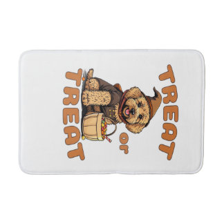 Labradoodle Halloween Dog Costume �Treat or Treat� Badmat