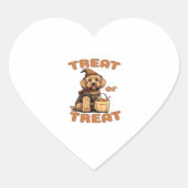 Labradoodle Halloween Dog Costume �Treat or Treat� Hart Sticker (Voorkant)