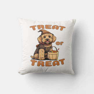Labradoodle Halloween Dog Costume �Treat or Treat� Kussen