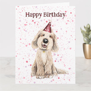 Labradoodle, Happy Birthday Kaart