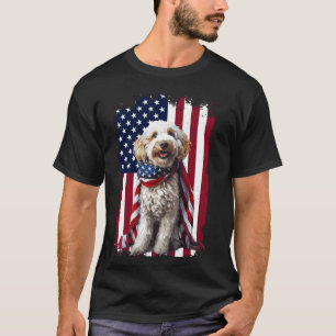 Labradoodle hond Amerikaanse vlag 4 juli Labradoo T-shirt