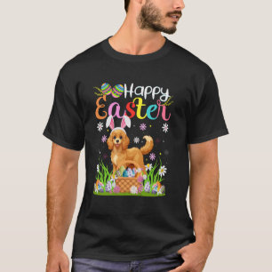 Labradoodle Hond Gelukkig Pasen Eieren Jacht Konij T-shirt