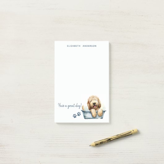 Labradoodle Hond gepersonaliseerd Post-it® Notes (Op bureau)