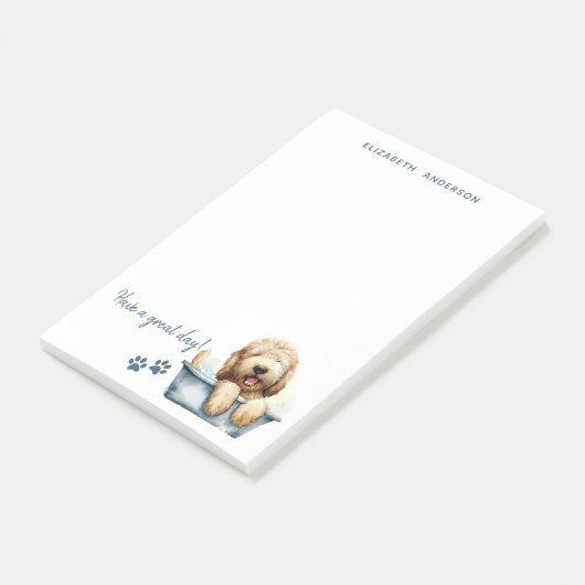 Labradoodle Hond gepersonaliseerd Post-it® Notes (Schuin)