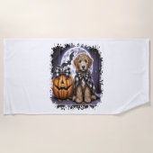 Labradoodle Hond Halloween Plein Strandlaken (Voorkant)