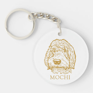 Labradoodle Hond Handtekening Gepersonaliseerd Sleutelhanger
