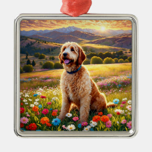 Labradoodle hond metalen ornament
