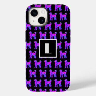 Labradoodle Hond Roze Blauw Silhouet Mono Zwart Case-Mate iPhone 14 Hoesje