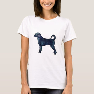Labradoodle Hondenras Silhouette Black Waterverf T-shirt
