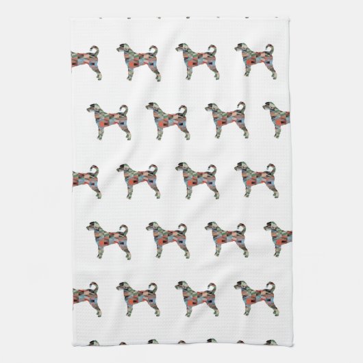 Labradoodle Hondenras Silhouette Geo Play Theedoek (Verticaal)