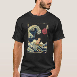 Labradoodle Japans Kanagawa Wave Surf Dog T-shirt