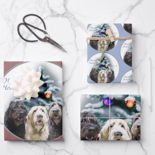 Labradoodle kerstcadeaus inpakpapier vel (Voorkant)