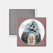 Labradoodle kerstcadeaus magneet (Voorkant / Achterkant)