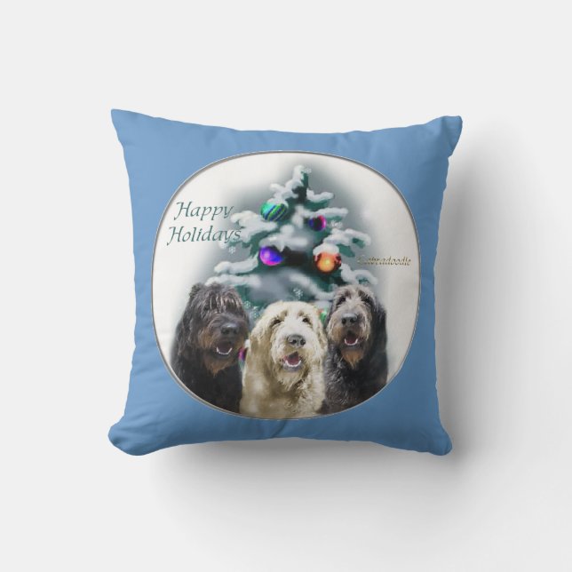 Labradoodle Kerstmis Kussen (Voorkant)