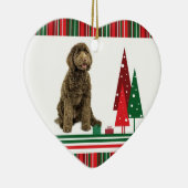 Labradoodle Kerstversiering Keramisch Ornament (Rechts)