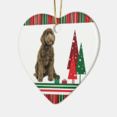 Labradoodle Kerstversiering Keramisch Ornament (Links)