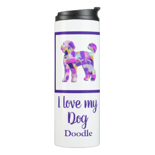 Labradoodle Leuke Hond Silhouet Paarse PY&B Thermosbeker