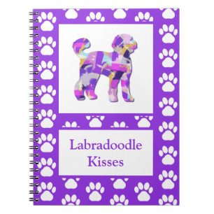Labradoodle Leuke Hond Silhouet Poot Paarse PY&B Notitieboek