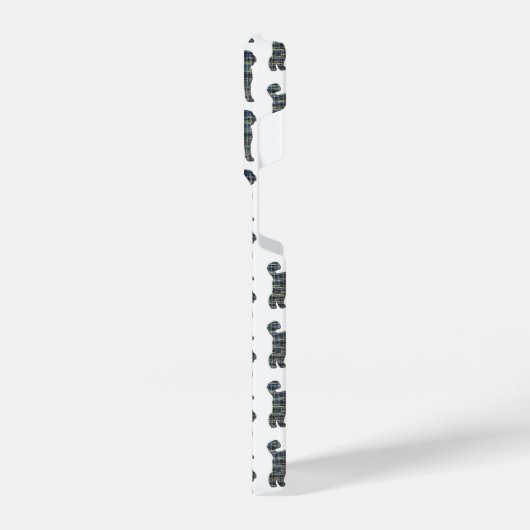 Labradoodle Leuke Hond Silhouet Raster Wit iPhone Hoesje (Linkerkant)