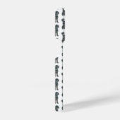 Labradoodle Leuke Hond Silhouet Raster Wit iPhone Hoesje (Rechterkant)