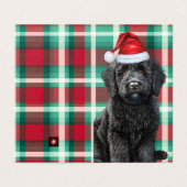 Labradoodle lisse Carte de Noël Plaid (Outside Unfolded)