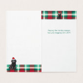 Labradoodle lisse Carte de Noël Plaid (Inside Unfolded)