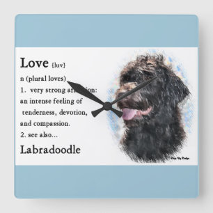 Labradoodle Love is Gifts Vierkante Klok