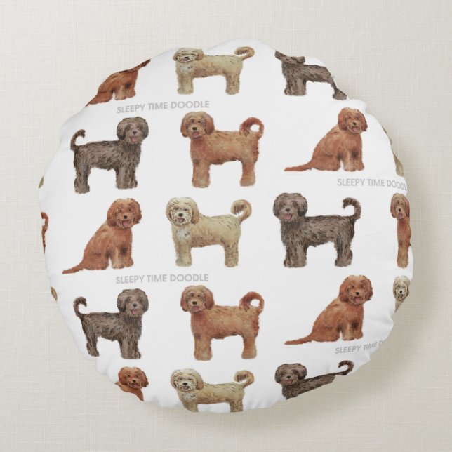 LABRADOODLE LOVE Round Pillow Rond Kussen (Achterkant)