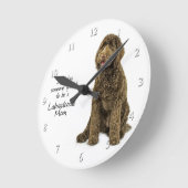 Labradoodle Mam Clock Ronde Klok (Hoek)