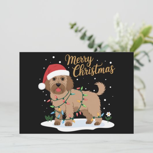 Labradoodle Merry Christmas Funny Xmas Hondenliefh Feestdagenkaart (Staand voorkant)