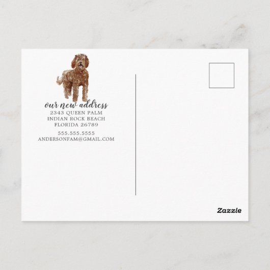 Labradoodle Moving Faire-part Carte postale (Dos)