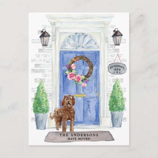 Labradoodle Moving Faire-part Carte postale (Devant)