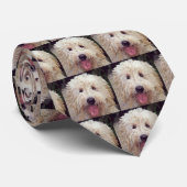 Labradoodle ou cravate peinte par griffonnage d'or (Roulé)