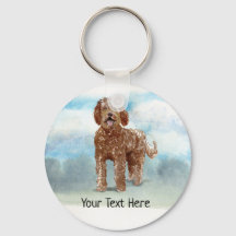 Labradoodle Personalized Keyring