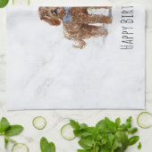 Labradoodle personnalisées Chien Cuisine Serviette (Plié)