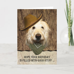 Labradoodle porter Cowboy Casquette drôle carte d'