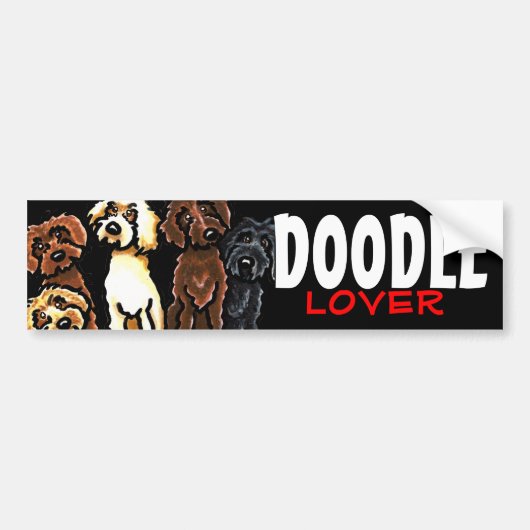 Labradoodle Rainbow Doodle Lover Bumpersticker (Voorkant)