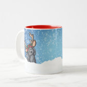 Labradoodle Reindeer Christmas Mug à deux tons (Devant gauche)