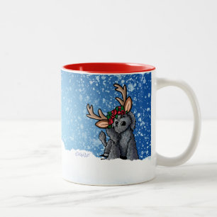Labradoodle Reindeer Christmas Mug à deux tons