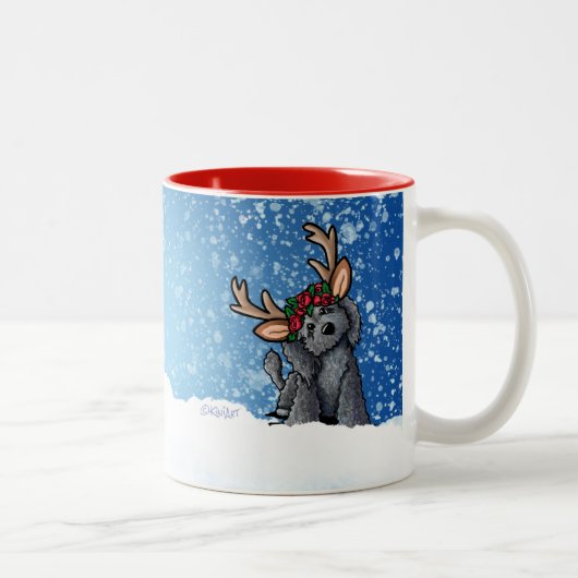 Labradoodle Reindeer Christmas Mug à deux tons (Droit)