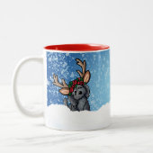 Labradoodle Reindeer Christmas Mug à deux tons (Gauche)